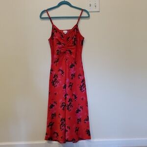 A New Day Red and Black Slip Midi Dress
